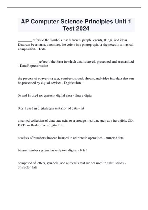 Ap Computer Science Principles Unit Test Ap Computer Science