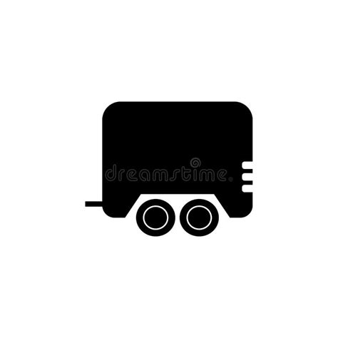 Trailer Icon Illustration Flat Style Design Stock Illustration