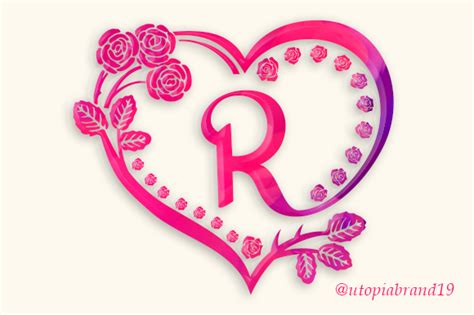 Rose Heart Monogram Font By Utopiabrand19 · Creative Fabrica