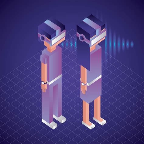 Virtual Reality Isometric Characters Vector Art At Vecteezy