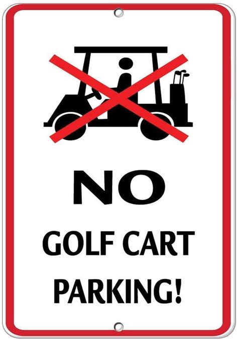 No Golf Cart Parking Activity Sign Golf Sign Golf Cart Sign Metal