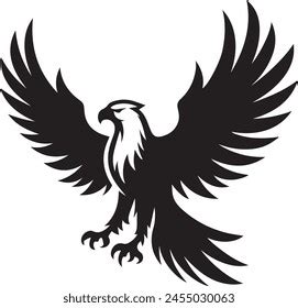 Elegant Eagle Silhouette Black Vector Illustration Stock Vector