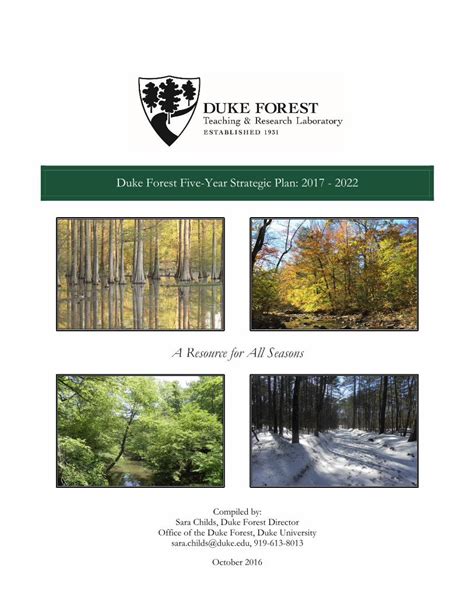 PDF Duke Forest Five Year Strategic Plan 2017 2022 Files 2018