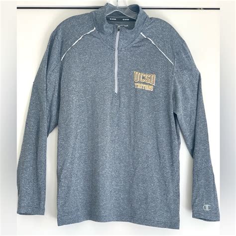 Champion Shirts Ucsd Champion Quarter Zip Ucsd Triton Logo Gray