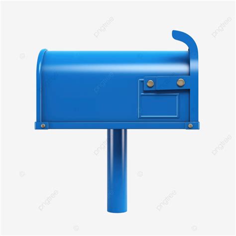 3d Rendering Blue Mailbox With Mail Isolated Postbox Letterbox Mail