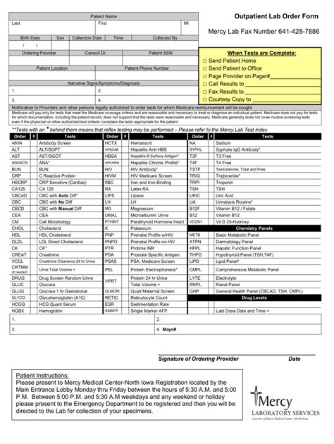 Printable Lab Requisition Form Labcorp