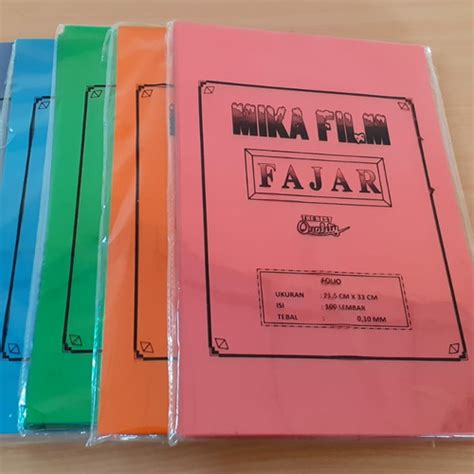 Jual Plastik Mika Film Warna Transparant Cover Jilid Folio F Tebal