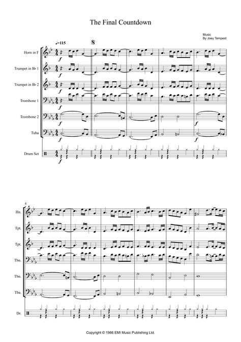 Final Countdown Arr João Marcos Maciel By Europe Sheet Music For