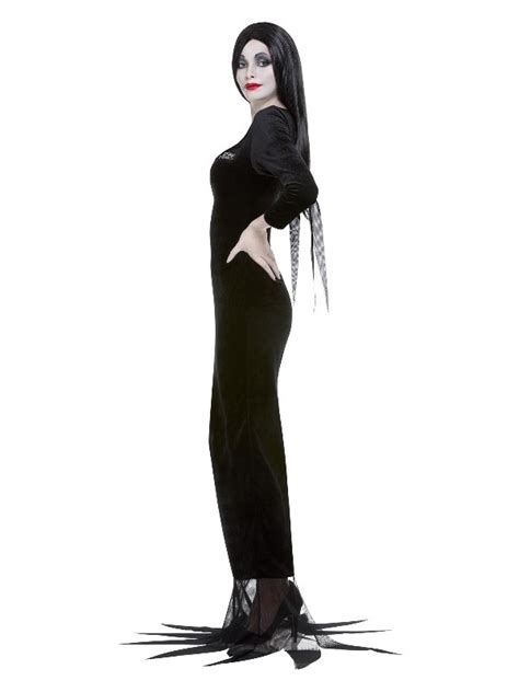 D Guisement De Morticia De La Famille Addams Noir Robe Et Perruque