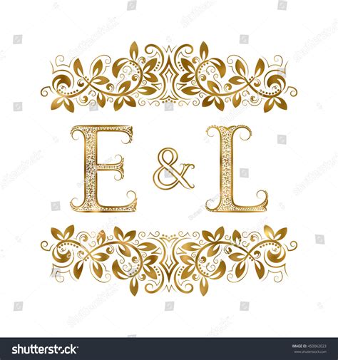 E And L Vintage Initials Logo Symbol The Royalty Free Stock Vector