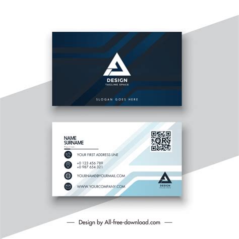 Business Card Template Modern Elegant Dark Bright Geometry Vectors