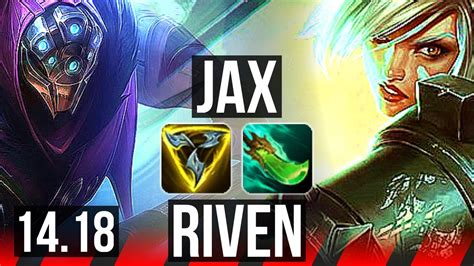 JAX Vs RIVEN TOP 8 0 4 75 Winrate 6 Solo Kills Legendary EUW