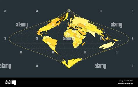 Mapa del mundo Proyección equivalente estereográfica de Foucaut