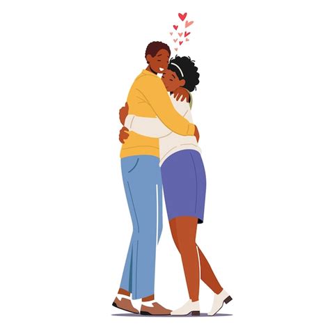 Premium Vector African Male And Female Characters Hugging Young Loving Couple Romantic