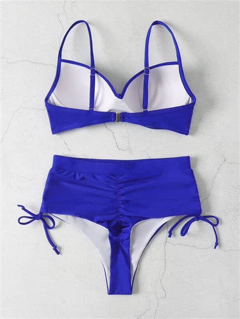 Shein Swim Vcay Ba Ador Bikini Simple Push Up De Talle Alto Mode De Mujer Shein Espa A