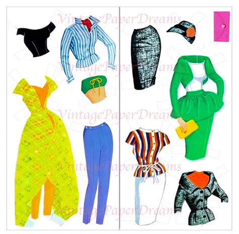 Vintage Paper Doll Printable Pdf Barbie Paper Doll S Etsy