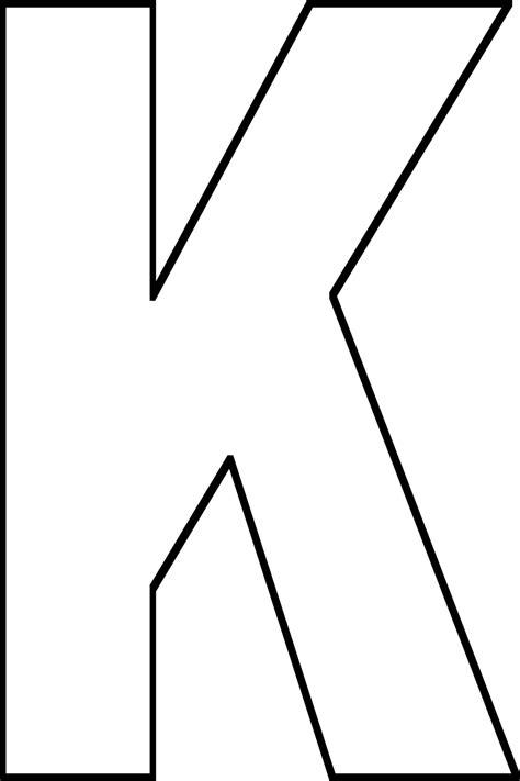 The Letter K Is Shown In Black And White With An Outline For It To Be