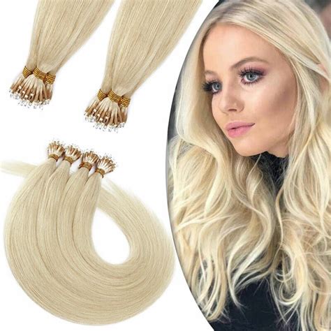 Russian Remy Nano Ring Human Hair Extensions Micro Loop Links Nano