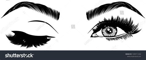 Illustration Womans Eye Wink Eyebrows Eyelashes Stock Vector Royalty