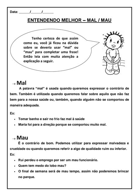 Exercicio De Mau E Mal