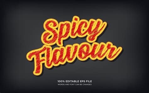 Premium Vector Spicy Flavor Text Style Effect