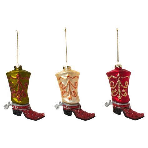 Cute Cowboy Boot Ornaments Ornament Set Western Christmas Tree