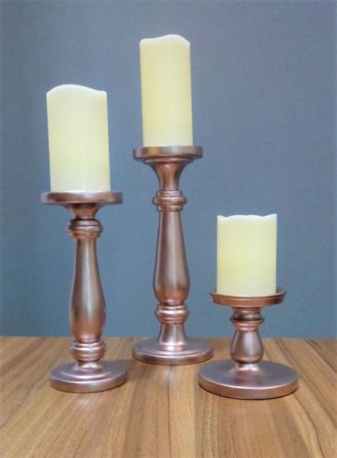 Pure Glamour Rose Gold Pedestals Candle Holders Grupo Lomas Digital Midia Center