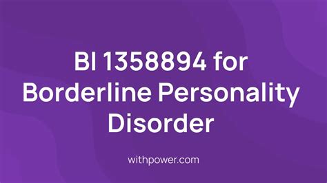 New Borderline Personality Disorder Clinical Trial BI 1358894 For