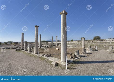 Ruins in Pella, Greece stock image. Image of monument - 92854895