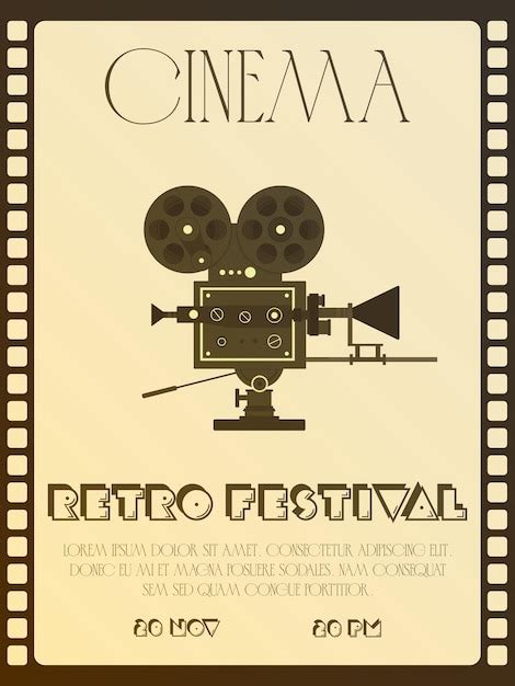 Premium Vector Movie Poster Retro Festival Poster Private Film