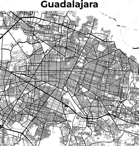 city map  guadalajara cartography map street layout map stock