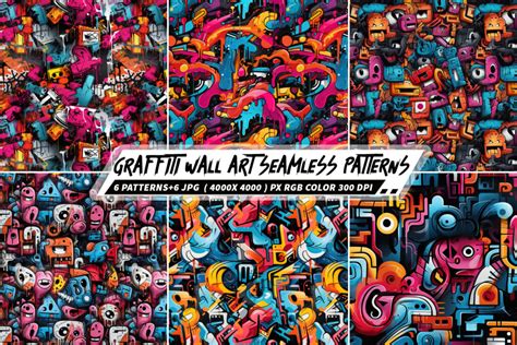 Graffiti Wall Art Seamless Patterns Backgrounds Photoshop - FilterGrade