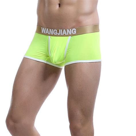 Men Sexy Ice Silk Seamless Boxer Briefs Pouch Underwear Shorts Trunks