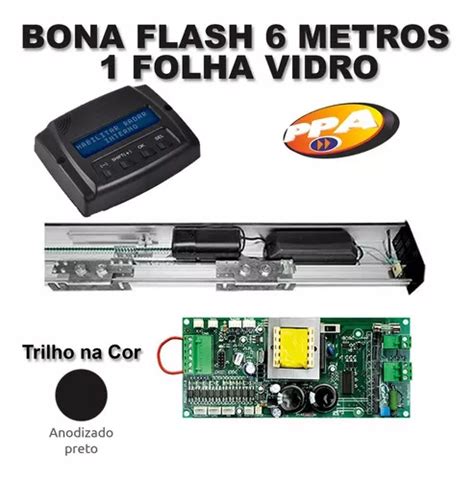 Motor Porta Social Deslizante Ppa Bona Flash Metros Preto Mercadolivre