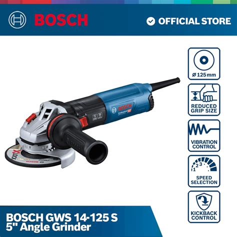 Bosch Gws 14 125 S 5 Professional Angle Grinder Power Tool Shopee