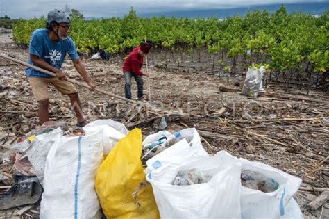 Penumpukan Sampah Kiriman Di Teluk Palu ANTARA Foto