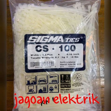 Promo Kabel Tis Cable Ties CS 100 Putih Isi 1000 Pcs SIGMA Diskon 23