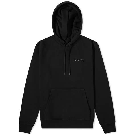 Jacquemus Logo Popover Hoodie Black End