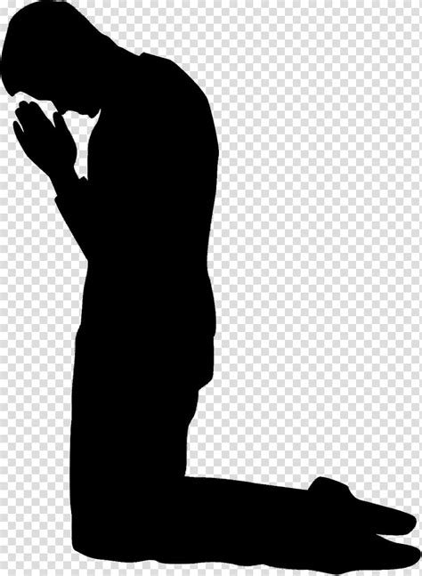 Prayer Male Silhouette Kneeling Praying Hands Drawing Spirituality