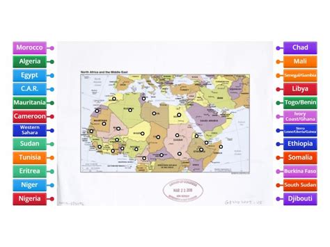 The Countries Of Northern Africa Diagrama Con Etiquetas