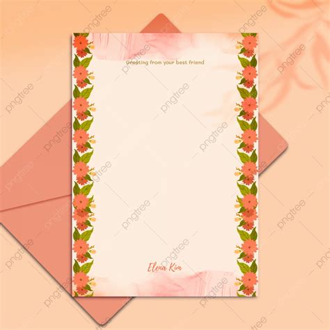 Note Card Template Beautiful Floral Frame Illustration Design Template