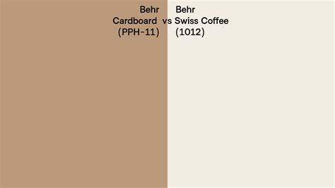 Behr Cardboard Vs Swiss Coffee Side By Side Comparison