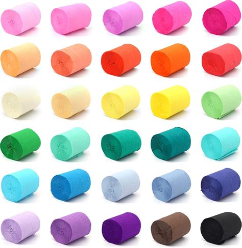 Daouzl Krepppapier Farben Krepppapier Bunt Regenbogen Krepppapier