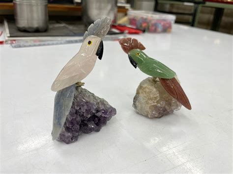 Brazilian Natural Stone Carved Birds For Healing Crystal Home Decor