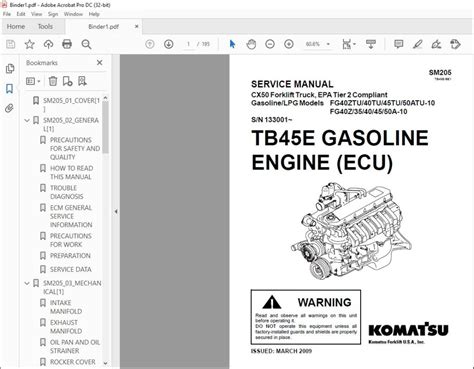 Komatsu Gasoline Lpg Fg Ztu Tu Tu Atu Fg Z A