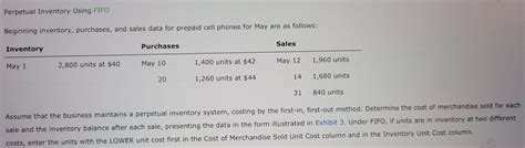 Solved Perpetual Inventory Using Fifo Beginning Inventor