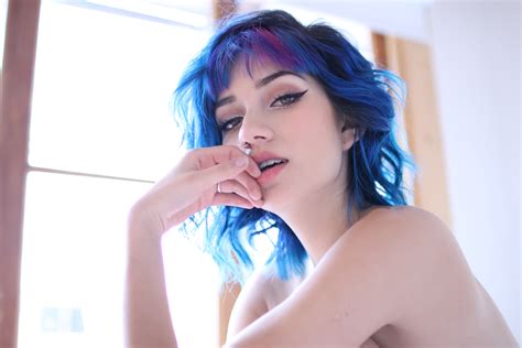 Wallpaper Fay Suicide Model Blue Hair Nose Rings Pierced Nose