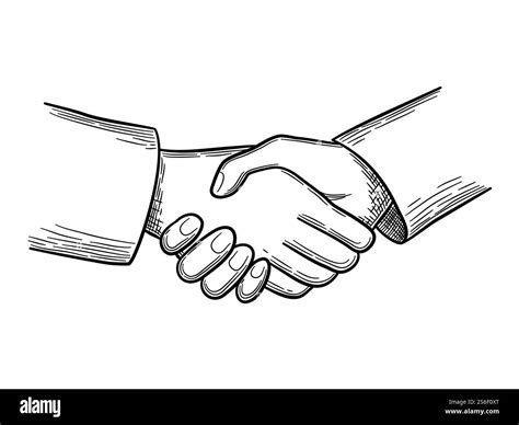 handshake sketch business concept people handshakes vector doodles