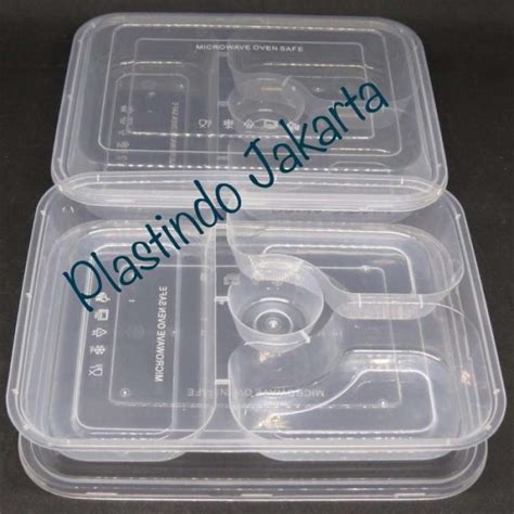 Jual Dus Thinwall Tray Bento Box Sekat Tutup Food Container