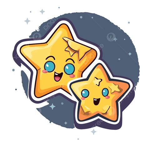 Dos Estrellas De Dibujos Animados Para Niños Con Sonrisas En Un Clipart